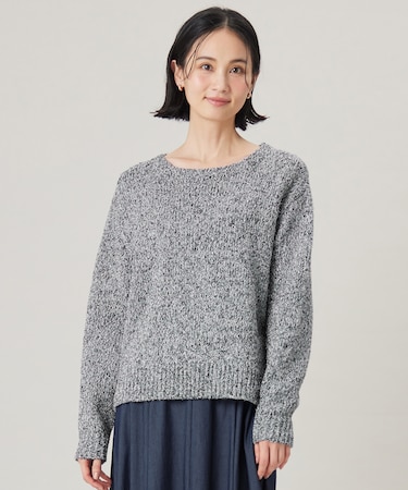 【洗える】ラメブークレ ニット