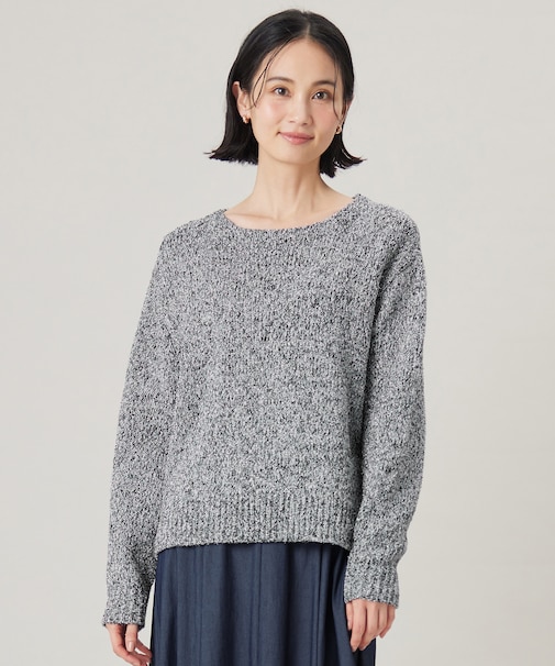 【洗える】ラメブークレ ニット