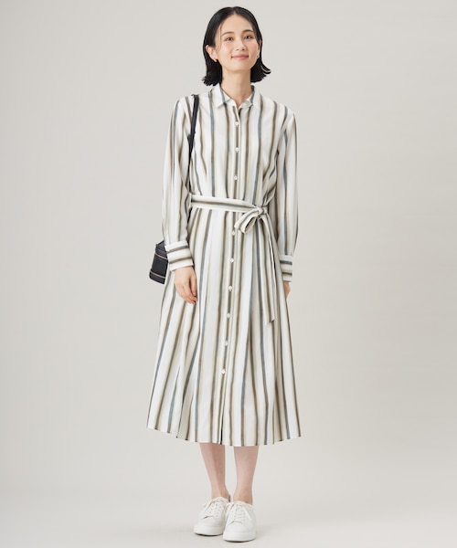 カタログ掲載・洗える】ストライププリント ワンピース｜ジユウクの