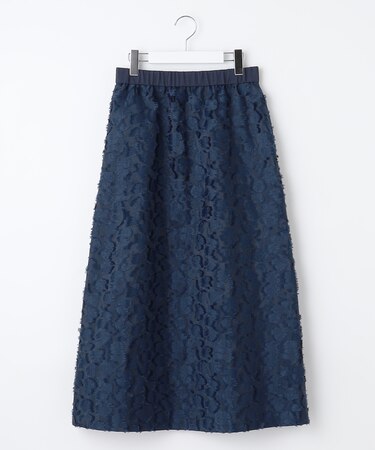 【洗える】フラワーカットジャガード スカート