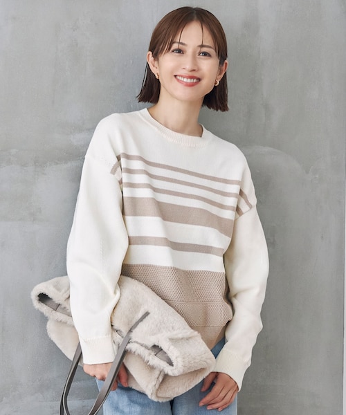 ドゥーズィエムクラス●極美品●ミドルゲージ ボリュームニット コットン 手洗い可 Deuxieme Classe（ドゥーズィエムクラス）の「*ミドルゲージ