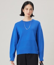 【洗える】コットンポリミドルゲージ ニット