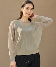 【洗える】シアーアセテート ニット