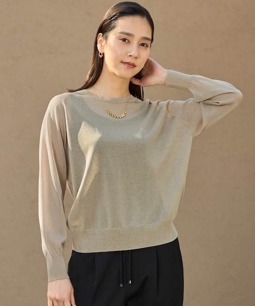 【洗える】シアーアセテート ニット