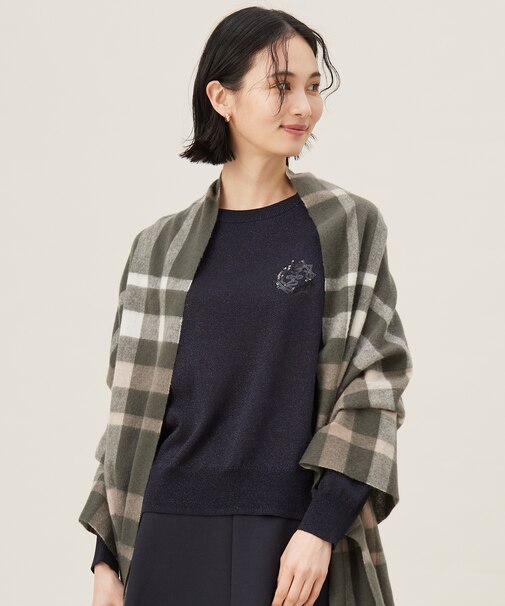 【カタログ掲載・洗える】エンブレム ニット