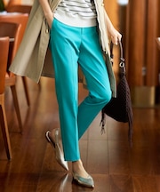 コットンサテンテーパード パンツ