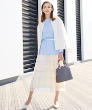 【SHIHOさん着用・洗える】エアリーウィンドウペンチェックプリント スカート