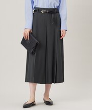 【セットアップ対応・接触冷感・洗える】リネンライクシンセティックキュロット パンツ