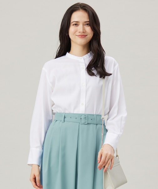 【洗える】SOMELOSバンドカラー ブラウス