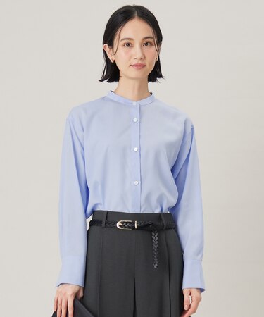 【洗える】SOMELOSバンドカラー ブラウス