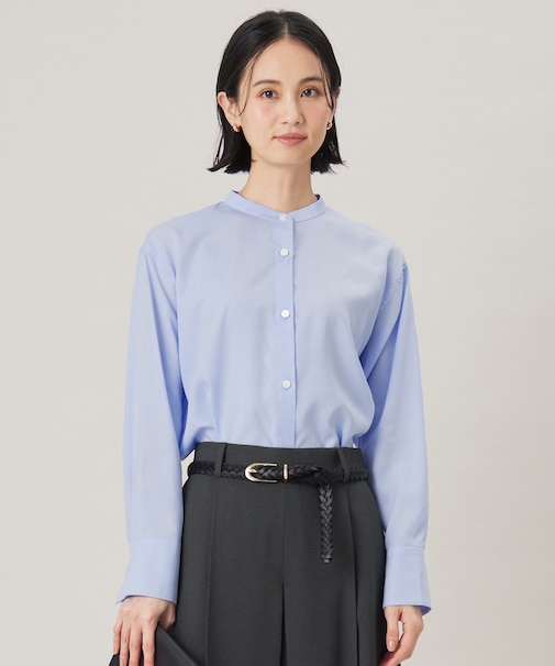 【洗える】SOMELOSバンドカラー ブラウス