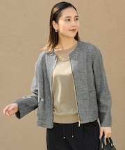 【洗える】ライトカラミノーカラー ジャケット
