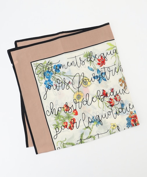 フラワープリントレター スカーフ