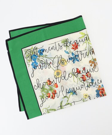 フラワープリントレター スカーフ