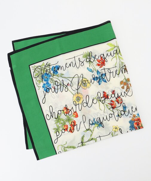 フラワープリントレター スカーフ