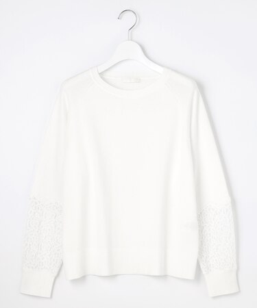 【洗える】レースコンビ ニット