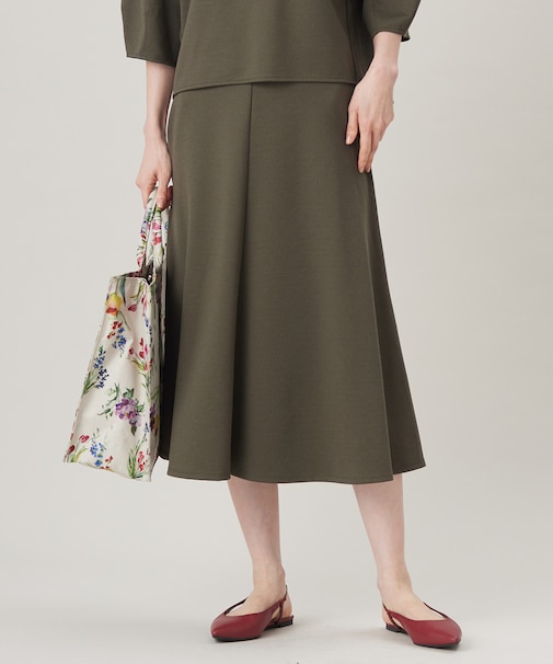 【セットアップ対応・洗える】ブークレダンボールフレア スカート