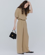 【SHIHOさんコラボ・洗える】バックサテンジョーゼット ブラウス