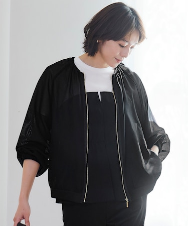 【洗える】メッシュ ブルゾン