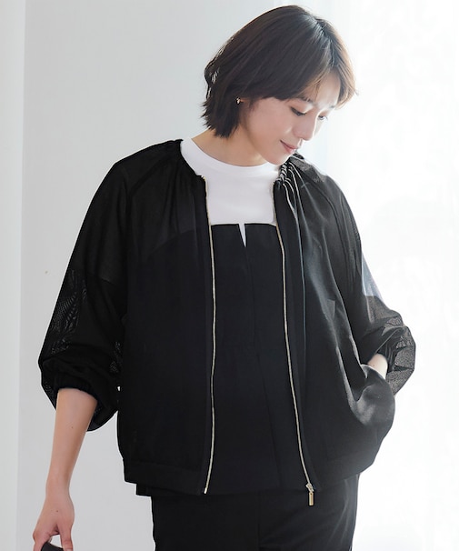 【洗える】メッシュ ブルゾン