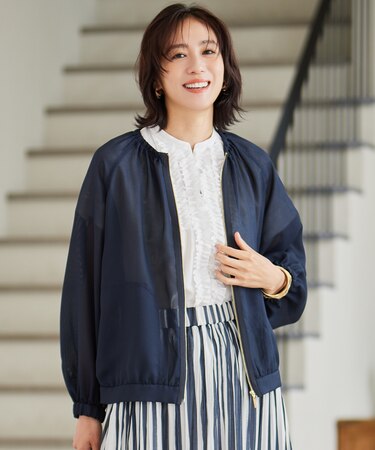 【洗える】メッシュ ブルゾン