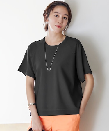 【接触冷感・UVカット・洗える】クレープストレッチAライン ニット