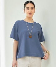 【接触冷感・UVカット・洗える】クレープストレッチAライン ニット