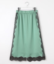 【洗える】サテンレース スカート