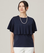 【接触冷感・UVカット・吸水速乾・抗菌防臭・洗える】ハイツイストポンチフレアディティール カットソー