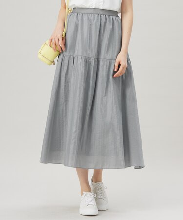 【洗える】ブライトシアーシャンブレー スカート