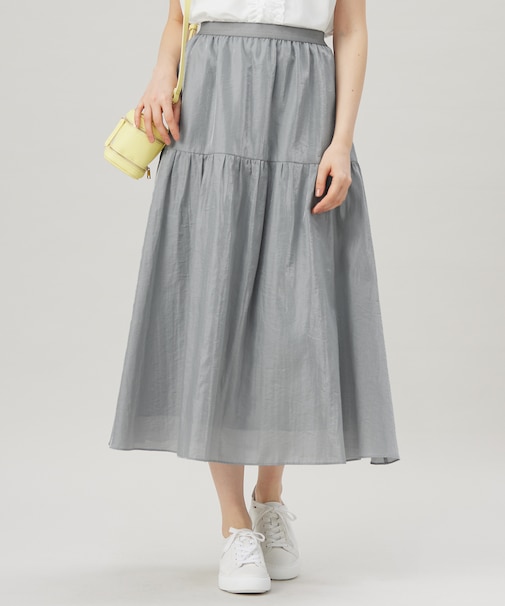 【洗える】ブライトシアーシャンブレー スカート
