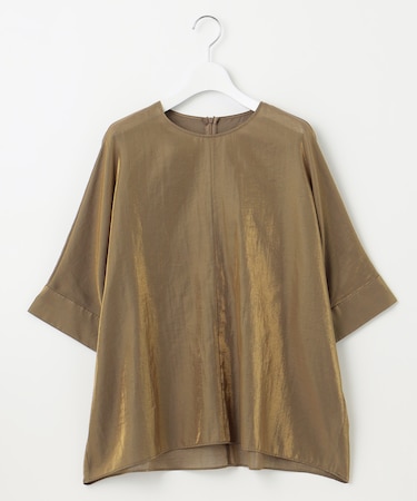 【洗える】ブライトシアーシャンブレー Tブラウス