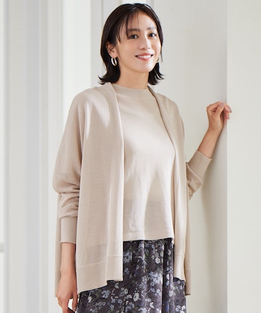 【アンサンブル対応・洗える】ドライシアーファインゲージ カーディガン