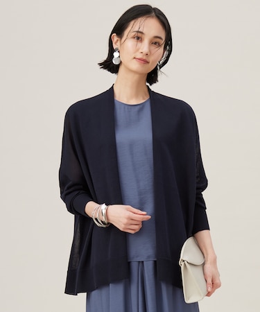 【アンサンブル対応・洗える】ドライシアーファインゲージ カーディガン