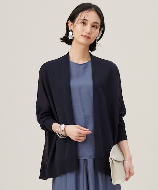 【アンサンブル対応・洗える】ドライシアーファインゲージ カーディガン