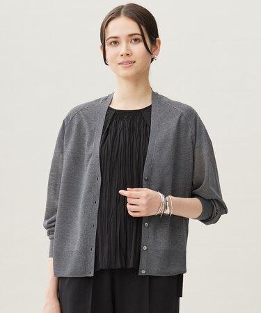 【洗える】ブライトシアー カーディガン