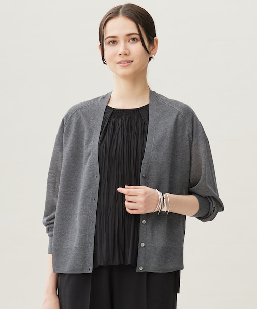 【洗える】ブライトシアー カーディガン