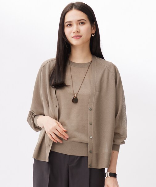 【洗える】ブライトシアー カーディガン