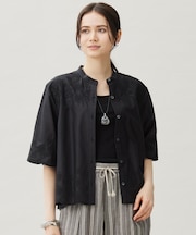 【カタログ掲載・接触冷感・洗える】エンブロイダリーローンシャツ ブラウス