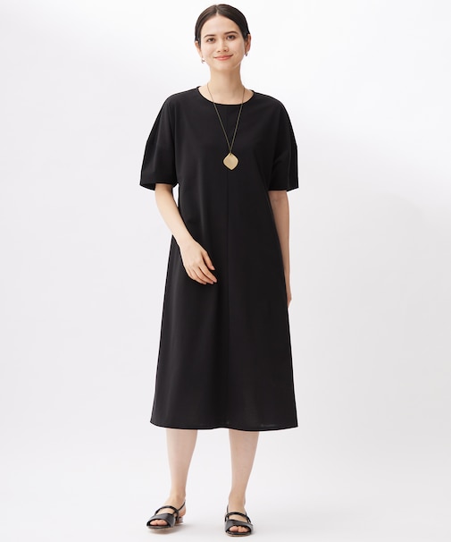 【接触冷感・UVカット・吸水速乾・抗菌防臭・洗える】ハイカウントモクロディ ワンピース