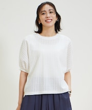 【カタログ掲載・洗える】チェックジャカード カットソー