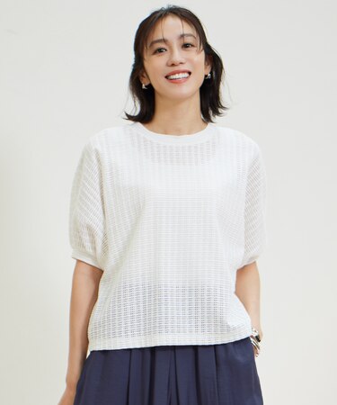 【カタログ掲載・洗える】チェックジャカード カットソー