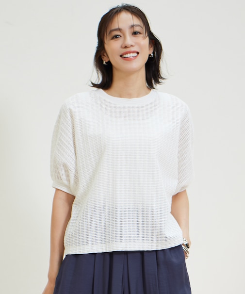 【カタログ掲載・洗える】チェックジャカード カットソー