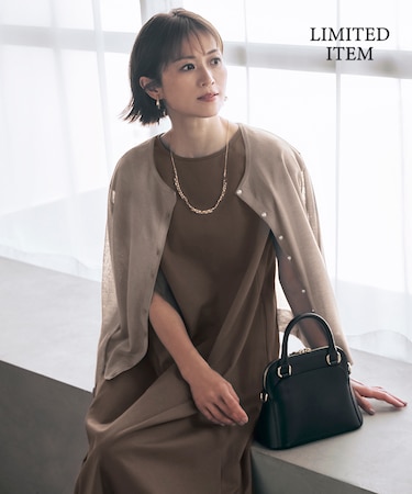 【WEB限定・洗える】シアーカーデ×ジャージードレス セット