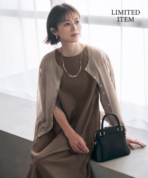 【WEB限定・洗える】シアーカーデ×ジャージードレス セット
