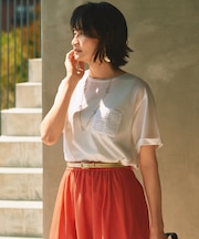 【カタログ掲載・洗える】クロッシェポケット Tシャツ