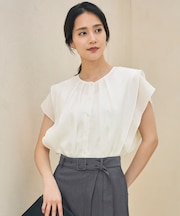 【カタログ掲載・接触冷感・洗える】シアーラミーローンフリル ブラウス