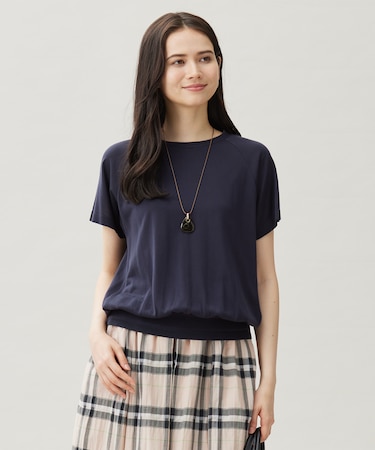 【接触冷感・UVケア・洗える】ドレーピーラグランスリーブ ニットソー