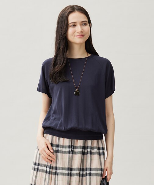 【接触冷感・UVケア・洗える】ドレーピーラグランスリーブ ニットソー