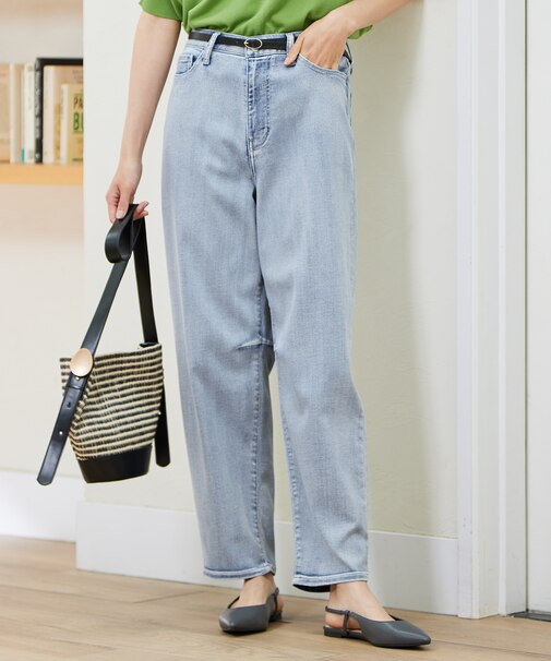 【洗える】ウスカルデニムダーツカーブ パンツ